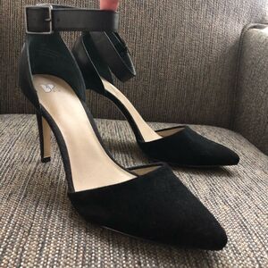 BP 4” Heels D’Orsay Ankle Strap Leather Suede 9